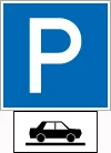 Ferde parkolást jelző kiegészítő tábla