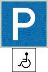 Járdán történő parkolást jelző kiegészítő tábla