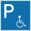Mozgáskorlátozottak részére fenntartott parkolóhely jelzése