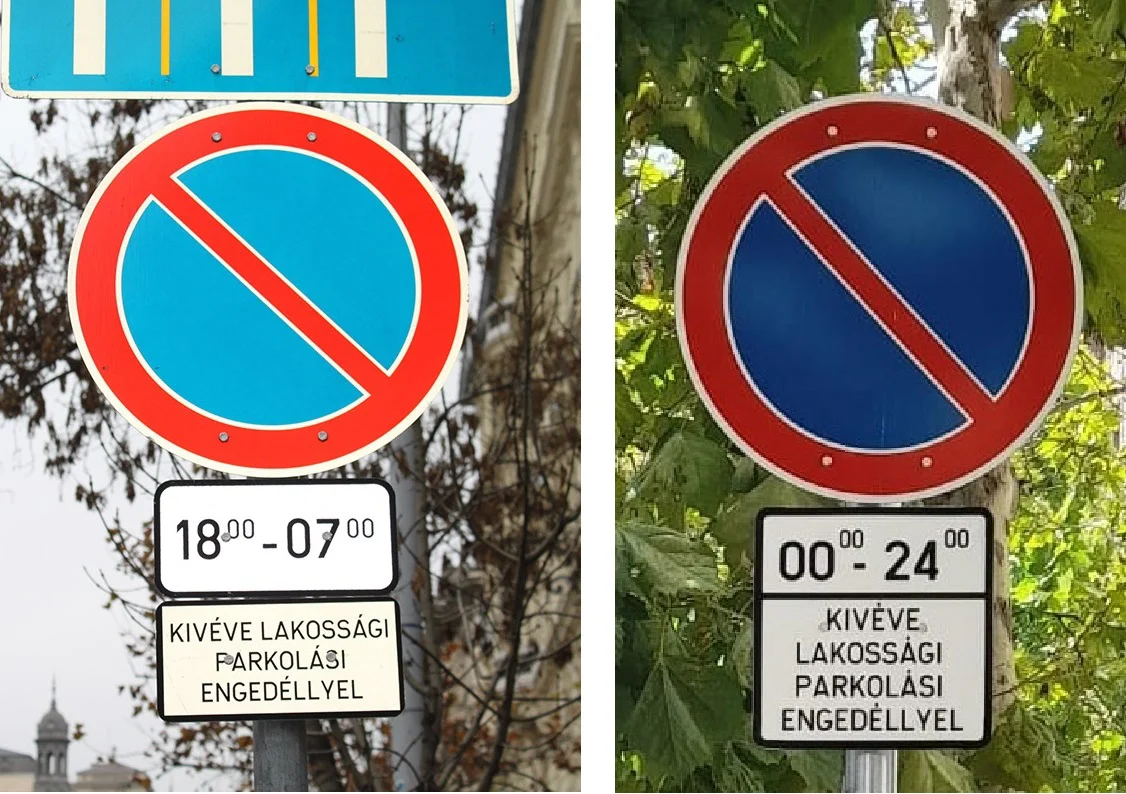 Kizárólagos lakossági parkolóhelyet jelző közúti tábla